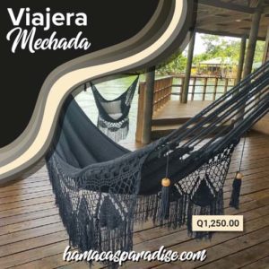 hamaca negra mechada de algodón