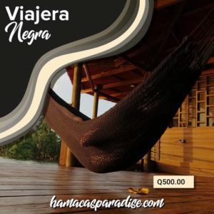 hamaca viajera negra de algodón